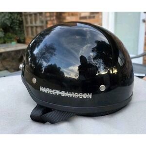 Harley Davidson Midway Gloss Black DOT Motorcycle Half Helmet A5047